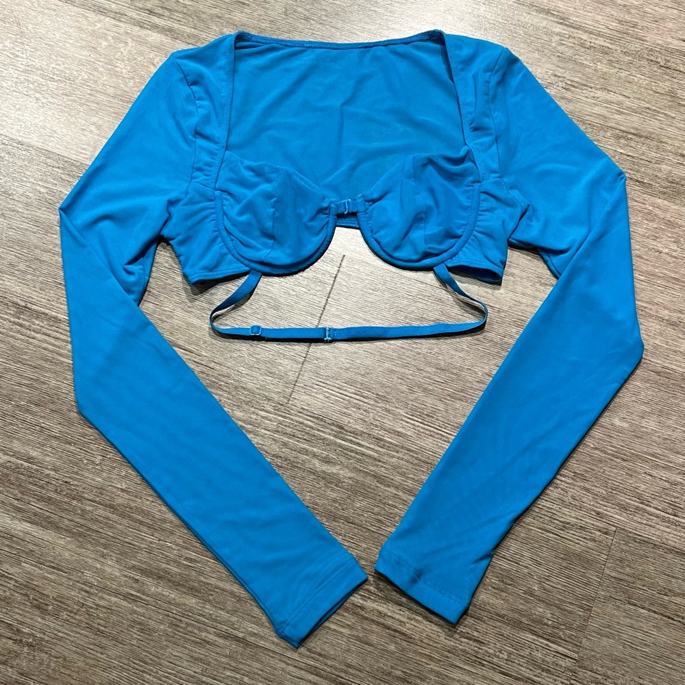 Mesh Long Sleeve Crop Top